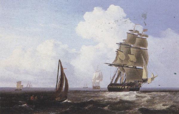 Attributed to john wilson carmichael Shipping off Scarborough (mk37)